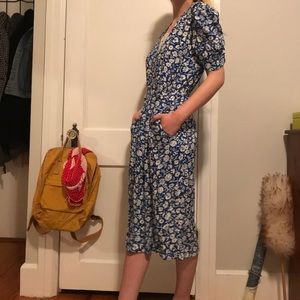 Vintage floral midi dress